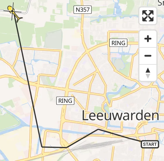 Vlucht Ambulancehelikopter PH-HOW van Leeuwarden naar Vliegbasis Leeuwarden op vrijdag 28 juni 2024 12:14