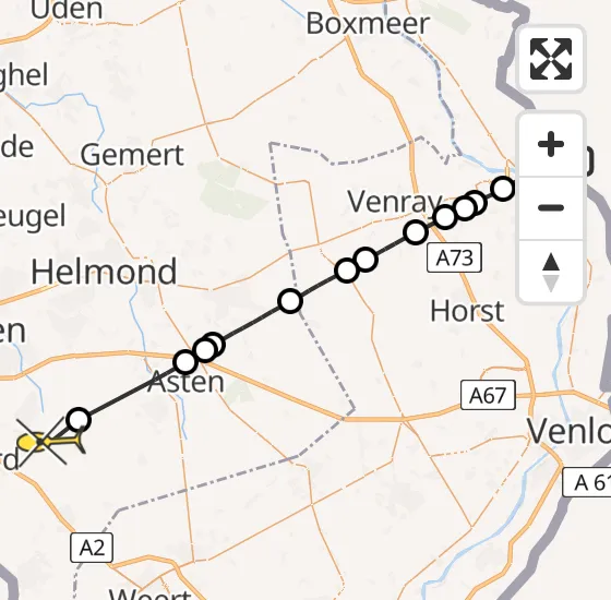 Vlucht Traumahelikopter PH-HVB van Wellerlooi naar Heeze op vrijdag 28 juni 2024 12:41