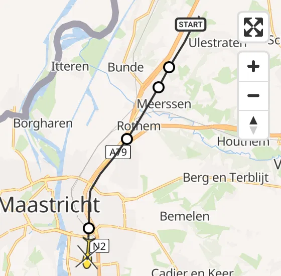Vlucht Traumahelikopter PH-HVB van Maastricht Aachen Airport naar Maastricht UMC+ op vrijdag 28 juni 2024 14:01