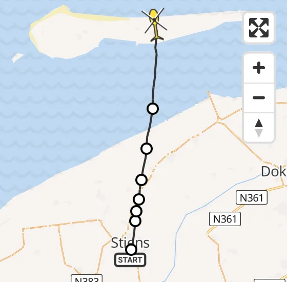Vlucht Ambulancehelikopter PH-HOW van Koarnjum naar Buren op vrijdag 28 juni 2024 14:14