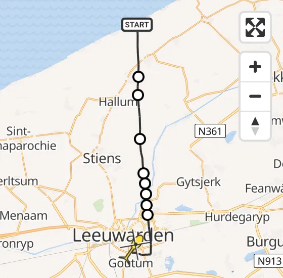 Vlucht Ambulancehelikopter PH-HOW van Ferwert naar Leeuwarden op vrijdag 28 juni 2024 14:44