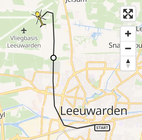 Vlucht Ambulancehelikopter PH-HOW van Leeuwarden naar Vliegbasis Leeuwarden op vrijdag 28 juni 2024 15:22