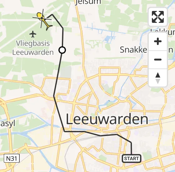 Vlucht Ambulancehelikopter PH-HOW van Leeuwarden naar Vliegbasis Leeuwarden op vrijdag 28 juni 2024 18:02