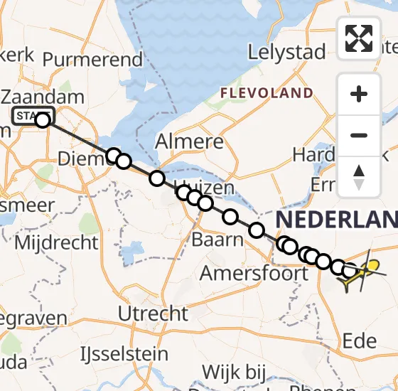 Vlucht Traumahelikopter PH-DOC van Amsterdam Heliport naar Kootwijkerbroek op vrijdag 28 juni 2024 22:32