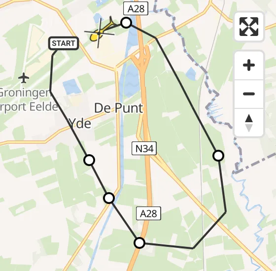 Vlucht Traumahelikopter PH-MAA van Groningen Airport Eelde naar Eelde op vrijdag 28 juni 2024 22:38