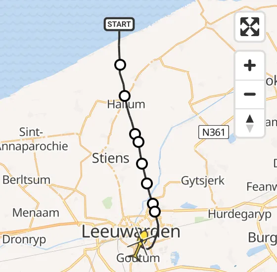 Vlucht Ambulancehelikopter PH-HOW van Ferwert naar Leeuwarden op vrijdag 28 juni 2024 22:39
