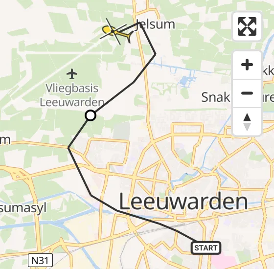 Vlucht Ambulancehelikopter PH-HOW van Leeuwarden naar Vliegbasis Leeuwarden op vrijdag 28 juni 2024 23:14