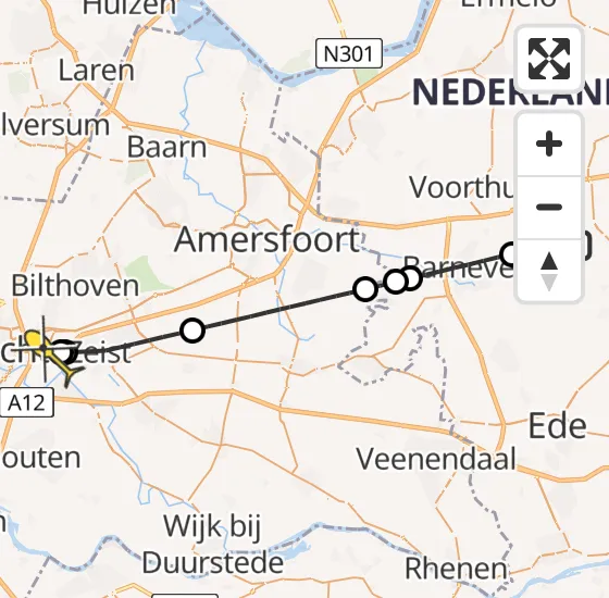 Vlucht Traumahelikopter PH-DOC van Kootwijkerbroek naar Universitair Medisch Centrum Utrecht op vrijdag 28 juni 2024 23:29