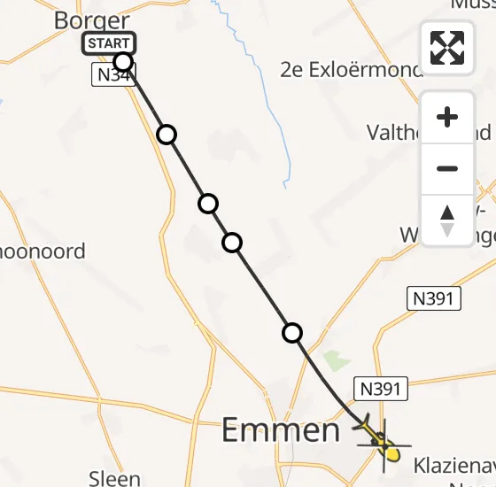 Vlucht Traumahelikopter PH-MAA van Borger naar Emmen op zaterdag 29 juni 2024 8:31