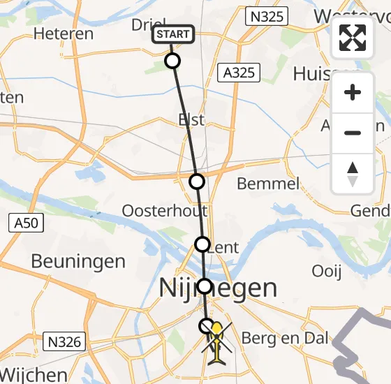 Vlucht Traumahelikopter PH-HVB van Arnhem naar Radboud Universitair Medisch Centrum op zaterdag 29 juni 2024 8:57
