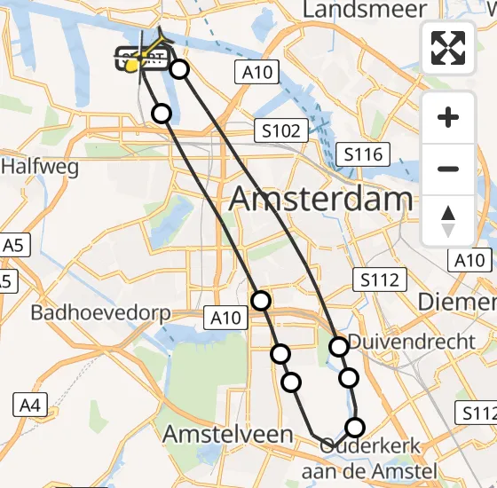 Vlucht Traumahelikopter PH-DOC van Amsterdam Heliport naar Amsterdam Heliport op zaterdag 29 juni 2024 9:28