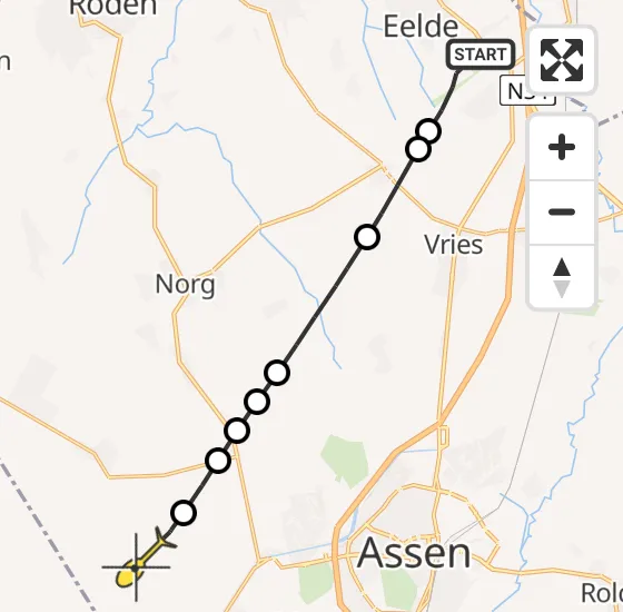 Vlucht Traumahelikopter PH-MAA van Groningen Airport Eelde naar Veenhuizen op zaterdag 29 juni 2024 11:27