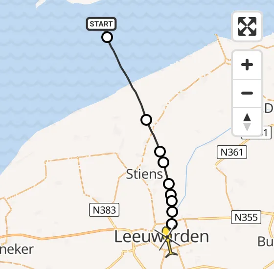 Vlucht Ambulancehelikopter PH-HOW van Ballum naar Leeuwarden op zaterdag 29 juni 2024 12:20