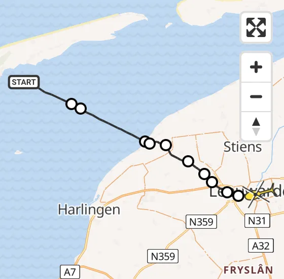 Vlucht Ambulancehelikopter PH-HOW van Formerum naar Leeuwarden op zaterdag 29 juni 2024 13:28