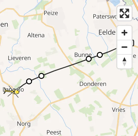 Vlucht Traumahelikopter PH-MAA van Groningen Airport Eelde naar Langelo op zaterdag 29 juni 2024 16:26