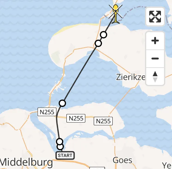 Vlucht Kustwachthelikopter PH-NCG van Vliegveld Midden-Zeeland naar Ouddorp op zaterdag 29 juni 2024 16:32