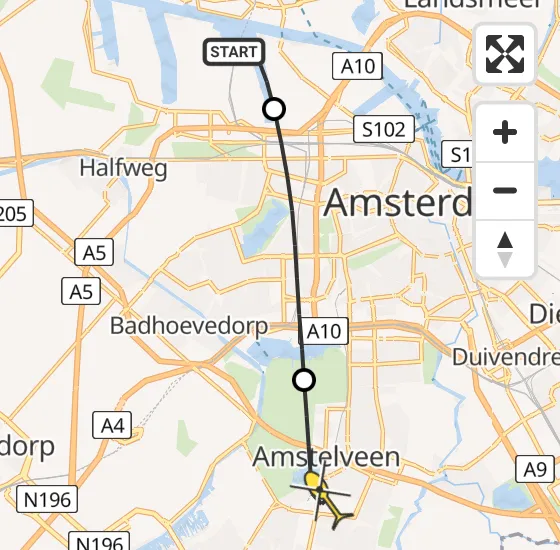 Vlucht Traumahelikopter PH-DOC van Amsterdam Heliport naar Amstelveen op zaterdag 29 juni 2024 18:26