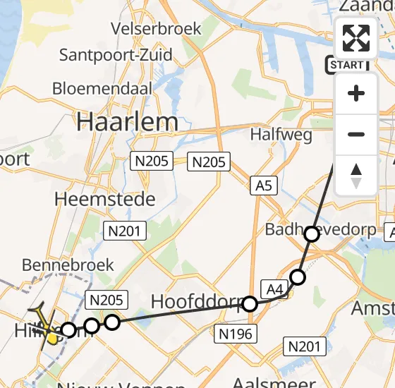 Vlucht Traumahelikopter PH-DOC van Amsterdam Heliport naar Hillegom op zaterdag 29 juni 2024 22:56