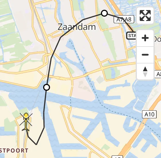 Vlucht Traumahelikopter PH-DOC van Oostzaan naar Amsterdam Heliport op zondag 30 juni 2024 1:22