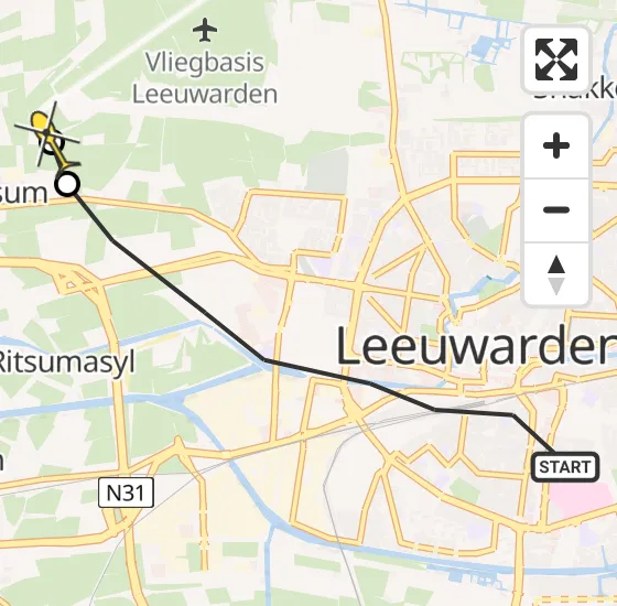 Vlucht Ambulancehelikopter PH-HOW van Leeuwarden naar Leeuwarden op zondag 30 juni 2024 6:46