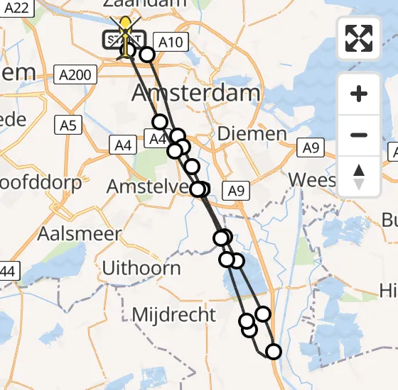 Vlucht Traumahelikopter PH-DOC van Amsterdam Heliport naar Amsterdam Heliport op zondag 30 juni 2024 11:07