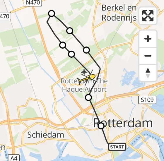 Vlucht Traumahelikopter PH-UMC van Erasmus MC naar Rotterdam The Hague Airport op zondag 30 juni 2024 11:28