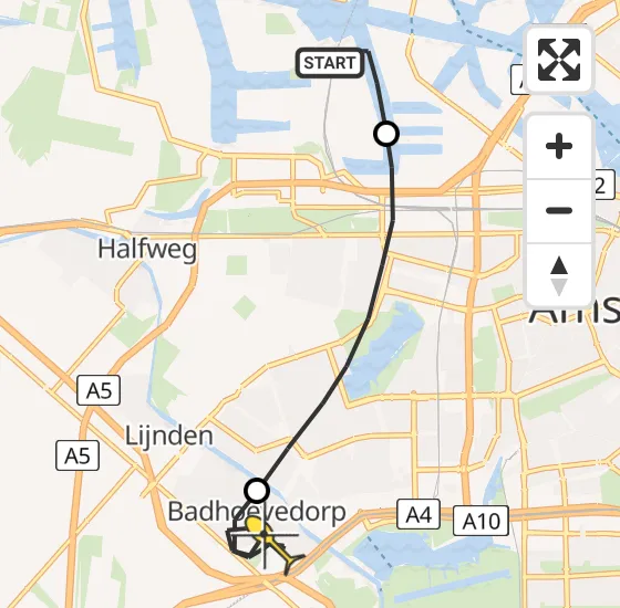 Vlucht Traumahelikopter PH-DOC van Amsterdam Heliport naar Badhoevedorp op zondag 30 juni 2024 12:11