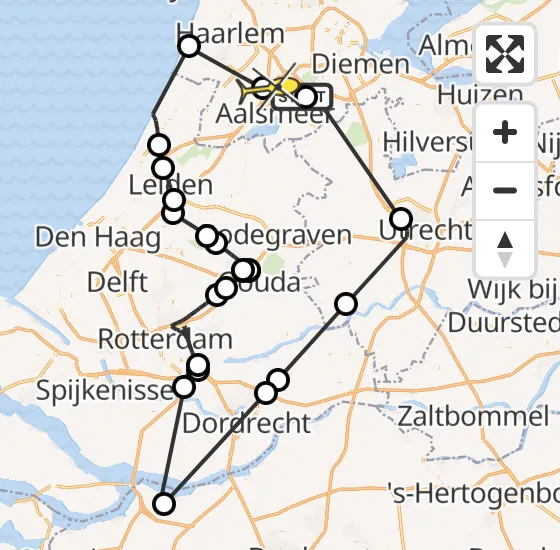 Vlucht Politiehelikopter PH-PXA van Aalsmeer naar Schiphol op zondag 30 juni 2024 12:37