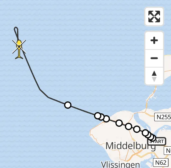 Vlucht Kustwachthelikopter PH-NCG van Vliegveld Midden-Zeeland naar  op zondag 30 juni 2024 13:24