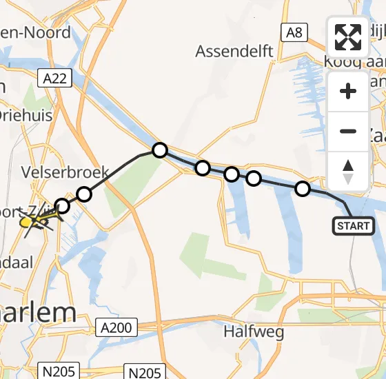 Vlucht Traumahelikopter PH-DOC van Amsterdam Heliport naar Haarlem op zondag 30 juni 2024 13:25