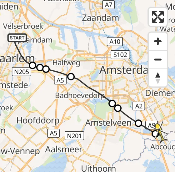 Vlucht Traumahelikopter PH-DOC van Haarlem naar Academisch Medisch Centrum (AMC) op zondag 30 juni 2024 13:49