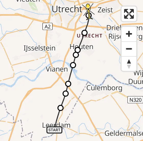 Vlucht Traumahelikopter PH-UMC van Leerdam naar Universitair Medisch Centrum Utrecht op zondag 30 juni 2024 15:47
