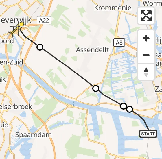 Vlucht Traumahelikopter PH-DOC van Amsterdam Heliport naar Beverwijk op zondag 30 juni 2024 15:50