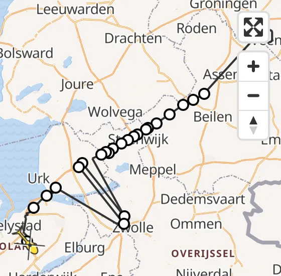 Vlucht Ambulancehelikopter PH-OOP van Kiel-Windeweer naar Lelystad Airport op zondag 30 juni 2024 16:28