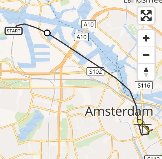 Vlucht Traumahelikopter PH-DOC van Amsterdam Heliport naar Amsterdam op zondag 30 juni 2024 16:37
