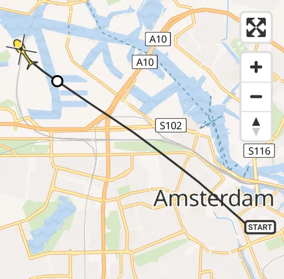 Vlucht Traumahelikopter PH-DOC van Amsterdam naar Amsterdam Heliport op zondag 30 juni 2024 17:00