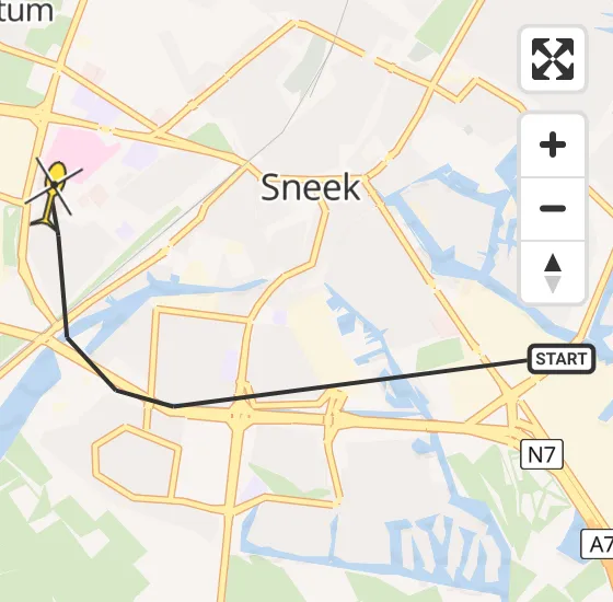 Vlucht Ambulancehelikopter PH-HOW van Sneek naar Sneek op zondag 30 juni 2024 17:04