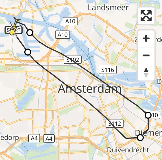 Vlucht Traumahelikopter PH-DOC van Amsterdam Heliport naar Amsterdam Heliport op zondag 30 juni 2024 19:15
