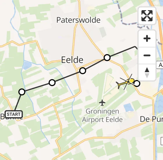 Vlucht Traumahelikopter PH-MAA van Bunne naar Groningen Airport Eelde op maandag 1 juli 2024 8:37