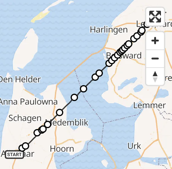 Vlucht Ambulancehelikopter PH-HOW van Alkmaar naar Vliegbasis Leeuwarden op maandag 1 juli 2024 9:03