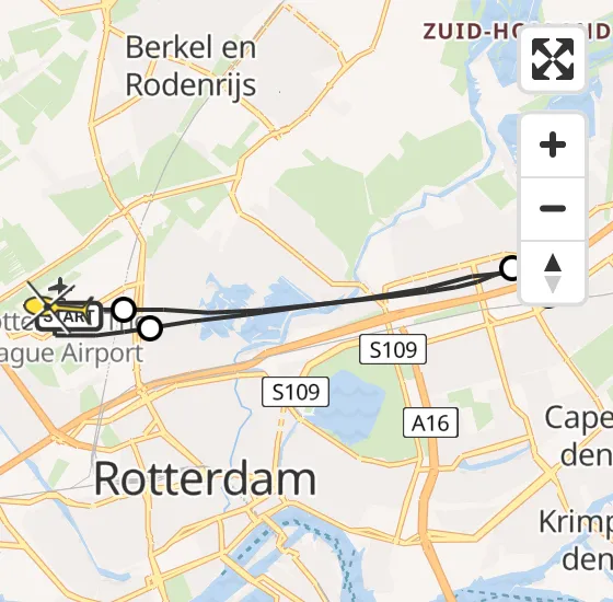 Vlucht Traumahelikopter PH-UMC van Rotterdam The Hague Airport naar Rotterdam The Hague Airport op maandag 1 juli 2024 14:55