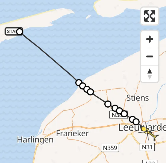 Vlucht Traumahelikopter PH-MAA van Hoorn naar Leeuwarden op dinsdag 2 juli 2024 12:04