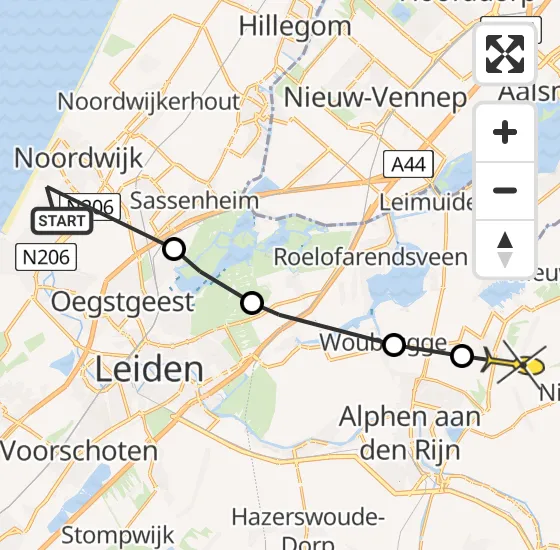 Vlucht Politiehelikopter PH-PXA van Noordwijk naar Ter Aar op dinsdag 2 juli 2024 12:52