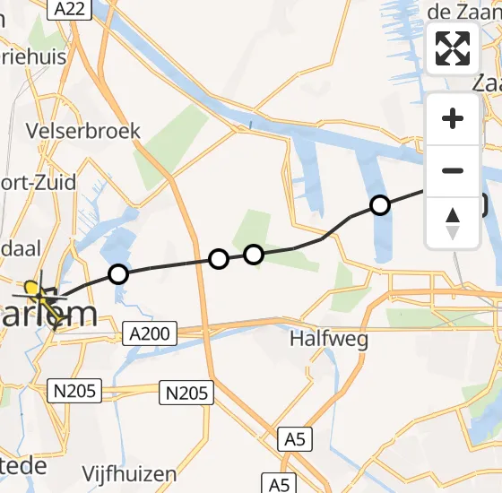 Vlucht Traumahelikopter PH-DOC van Amsterdam Heliport naar Haarlem op dinsdag 2 juli 2024 15:43