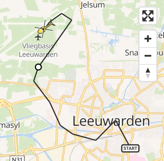 Vlucht Ambulancehelikopter PH-HOW van Leeuwarden naar Vliegbasis Leeuwarden op dinsdag 2 juli 2024 16:39