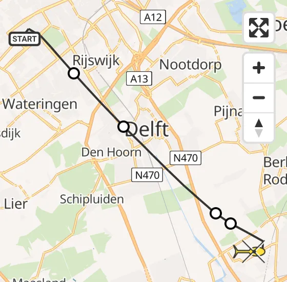 Vlucht Traumahelikopter PH-UMC van Den Haag naar Rotterdam The Hague Airport op dinsdag 2 juli 2024 19:16