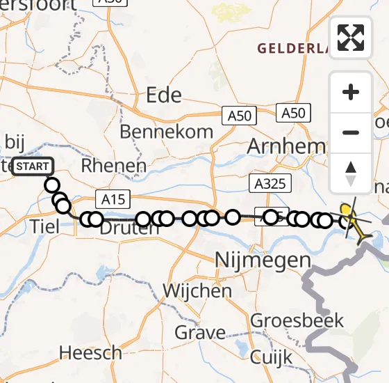 Vlucht Traumahelikopter PH-HVB van Maurik naar Pannerden op dinsdag 2 juli 2024 20:58