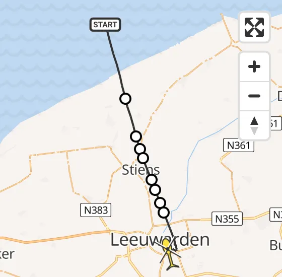 Vlucht Ambulancehelikopter PH-HOW van Marrum naar Leeuwarden op dinsdag 2 juli 2024 21:24