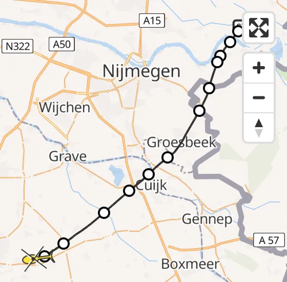 Vlucht Traumahelikopter PH-HVB van Pannerden naar Vliegbasis Volkel op dinsdag 2 juli 2024 21:30