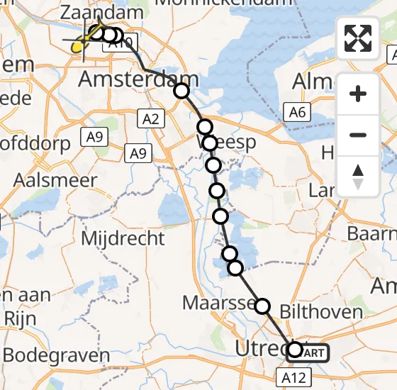Vlucht Traumahelikopter PH-DOC van Universitair Medisch Centrum Utrecht naar Amsterdam Heliport op woensdag 3 juli 2024 9:53